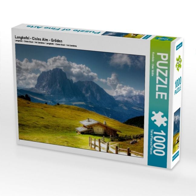 Produktbild: CALVENDO Puzzle Langkofel - Cisles Alm - Gr&ouml;den | 1000 Teile Lege-Gr&ouml;&szlig;e 64x48cm Foto-Puzzle f&uuml;r gl&uuml;ckliche Stunden
