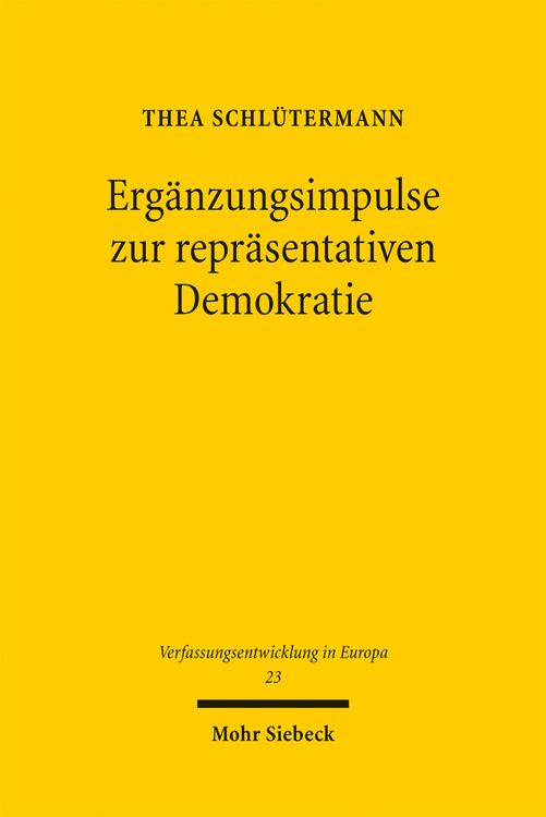 Produktbild: Erg&auml;nzungsimpulse zur repr&auml;sentativen Demokratie