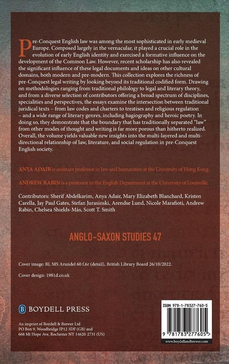 Produktbild: Law, Literature, and Social Regulation in Early Medieval England