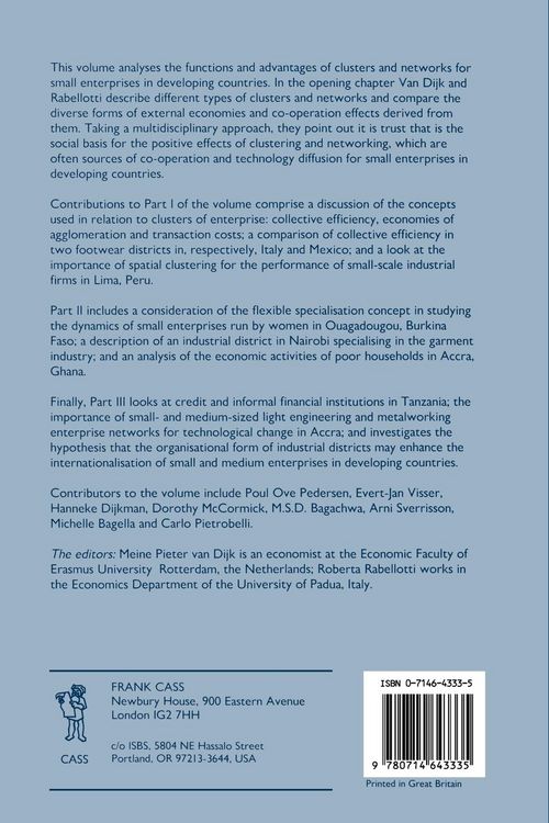 Produktbild: Enterprise Clusters and Networks in Developing Countries