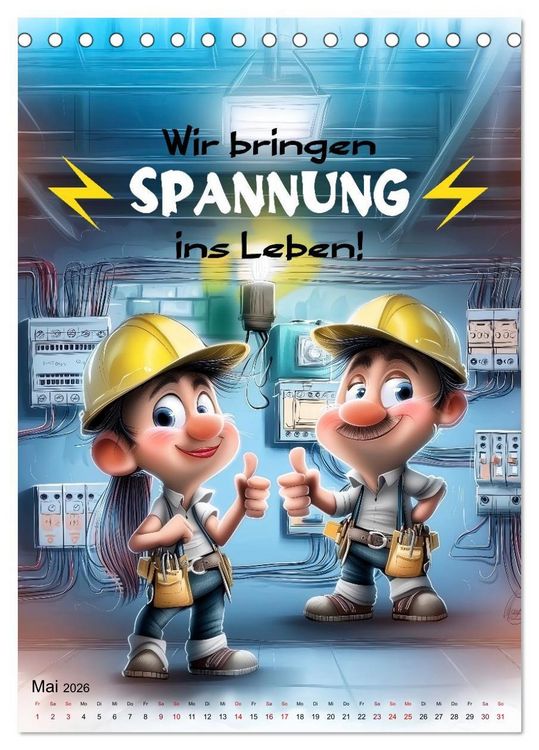 Produktbild: Elektrikerspr&uuml;che (Tischkalender 2026 DIN A5 hoch), CALVENDO Monatskalender