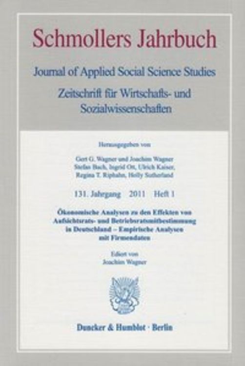 Produktbild: &Ouml;konomische Analysen zu den Effekten von Aufsichtsrats- und Betriebsratsmitbestimmung in Deutschland &ndash; Empirische Analysen mit Firmendaten.