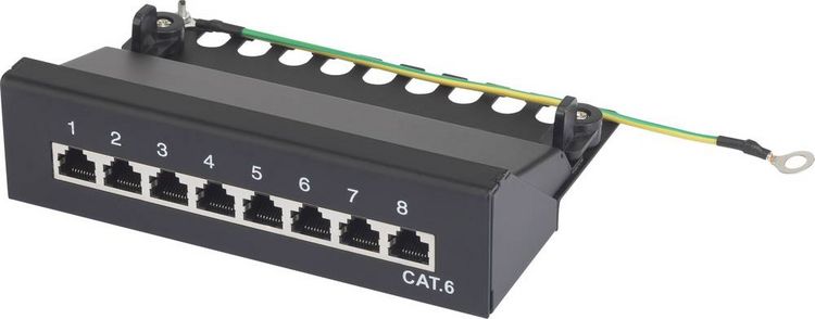 Produktbild: Renkforce 8 Port Netzwerk-Patchbox CAT 6 1 HE Best&uuml;ckt