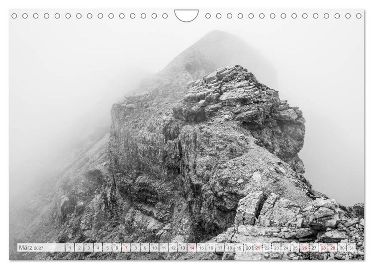 Produktbild: Bergpixels Schwarz-Wei&szlig;e Gebirgstr&auml;ume (Wandkalender 2027 DIN A4 quer), CALVENDO Monatskalender