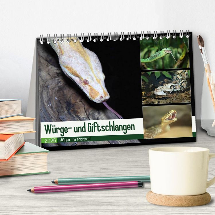 Produktbild: W&uuml;rge- und Giftschlangen (Tischkalender 2026 DIN A5 quer), CALVENDO Monatskalender