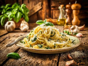 Produktbild: CALVENDO Puzzle Italienische Pasta, Genuss auf rustikalem Teller | 1000 Teile Lege-Gr&ouml;&szlig;e 64x48cm Foto-Puzzle f&uuml;r gl&uuml;ckliche Stunden