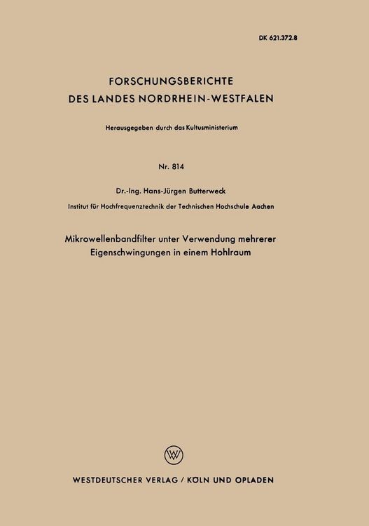 Produktbild: Mikrowellenbandfilter unter Verwendung mehrerer Eigenschwingungen in einem Hohlraum