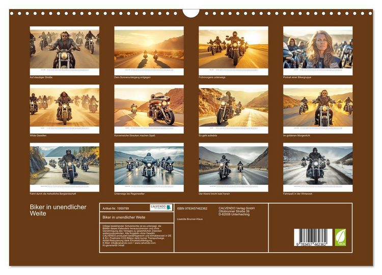 Produktbild: Biker in unendlicher Weite (Wandkalender 2026 DIN A3 quer), CALVENDO Monatskalender