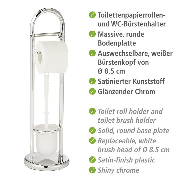 Produktbild: Stand WC-Garnitur Mod. Siena Chrom, aus Stahl