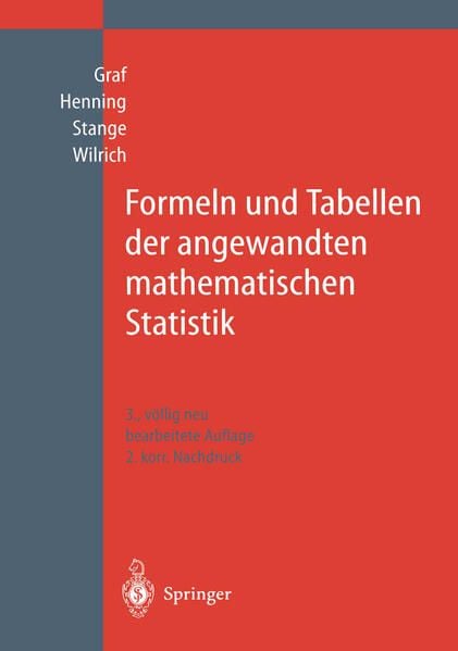 Produktbild: Formeln und Tabellen der angewandten mathematischen Statistik