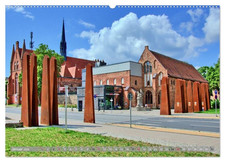 Produktbild: Neubrandenburg - Stadt der 4 T&uuml;rme (hochwertiger Premium Wandkalender 2026 DIN A2 quer), Kunstdruck in Hochglanz