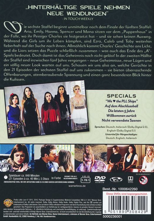 Produktbild: Pretty Little Liars - Die komplette 6. Staffel [5 DVDs]