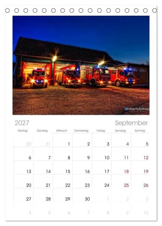 Produktbild: Tischplaner 2027 - HDR Einsatzfahrzeuge (A5 Tischkalender zum Aufstellen) CALVENDO