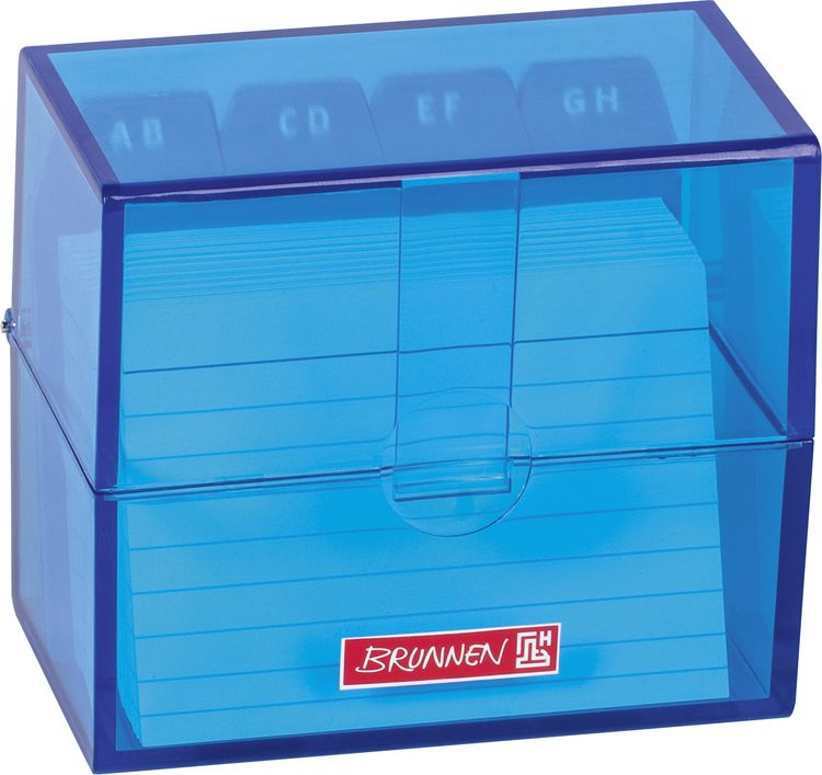 Produktbild: Brunnen Karteibox A8 gef&uuml;llt azur