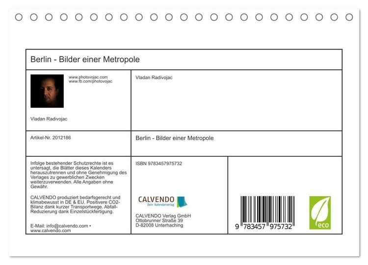 Produktbild: Berlin - Bilder einer Metropole (Tischkalender 2026 DIN A5 quer), CALVENDO Monatskalender