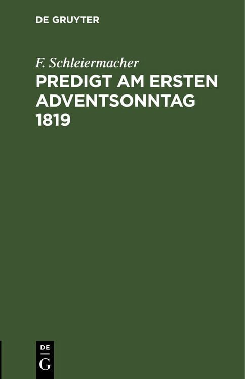 Produktbild: Predigt am ersten Adventsonntag 1819