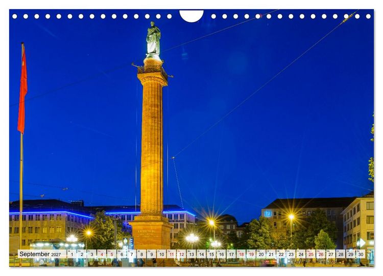 Produktbild: Ein Blick auf Darmstadt in Farbe (Wandkalender 2027 DIN A4 quer), CALVENDO Monatskalender