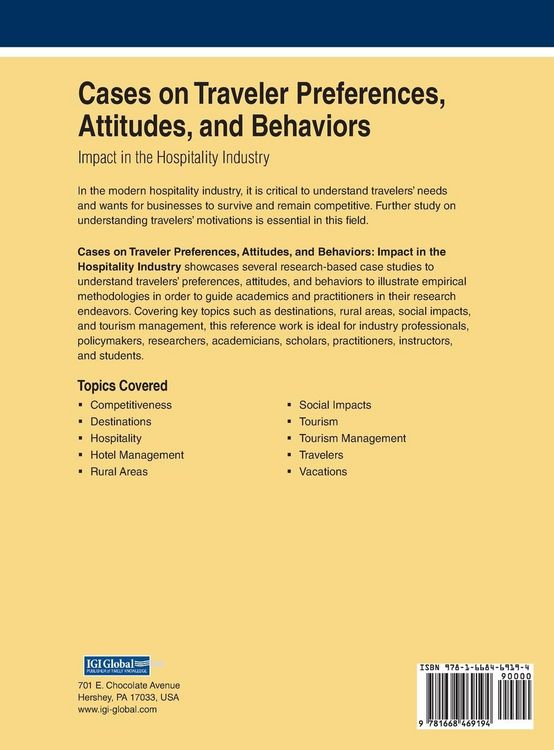 Produktbild: Cases on Traveler Preferences, Attitudes, and Behaviors