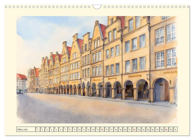 Produktbild: Liebenswerte Stadt M&uuml;nster (Wandkalender 2026 DIN A3 quer), CALVENDO Monatskalender