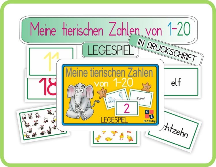 Produktbild: Meine tierischen Zahlen von 1-20 Legespiel