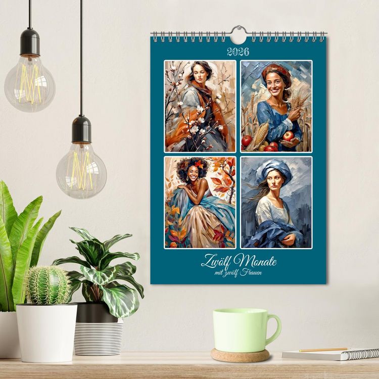 Produktbild: Zw&ouml;lf Monate mit zw&ouml;lf Frauen (Wandkalender 2026 DIN A4 hoch), CALVENDO Monatskalender