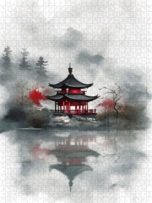 Produktbild: CALVENDO Puzzle Wassertempel | 1000 Teile Lege-Gr&ouml;&szlig;e 64x48cm Foto-Puzzle f&uuml;r gl&uuml;ckliche Stunden