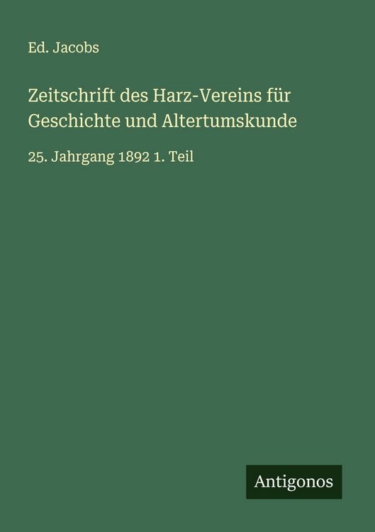 Produktbild: Zeitschrift des Harz-Vereins f&uuml;r Geschichte und Altertumskunde