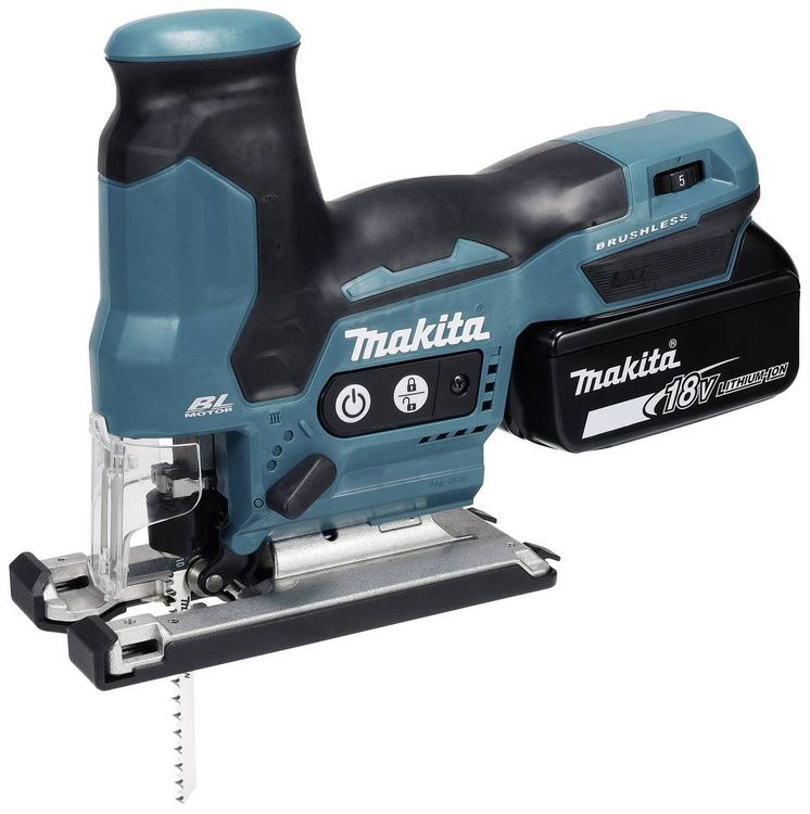 Produktbild: Makita Akku-Pendelhubstichsäge DJV185RF1J inkl. Akku, inkl. Ladegerät, inkl. Koffer 18 V 3.0 Ah Anzahl mitgelieferte Akkus 1
