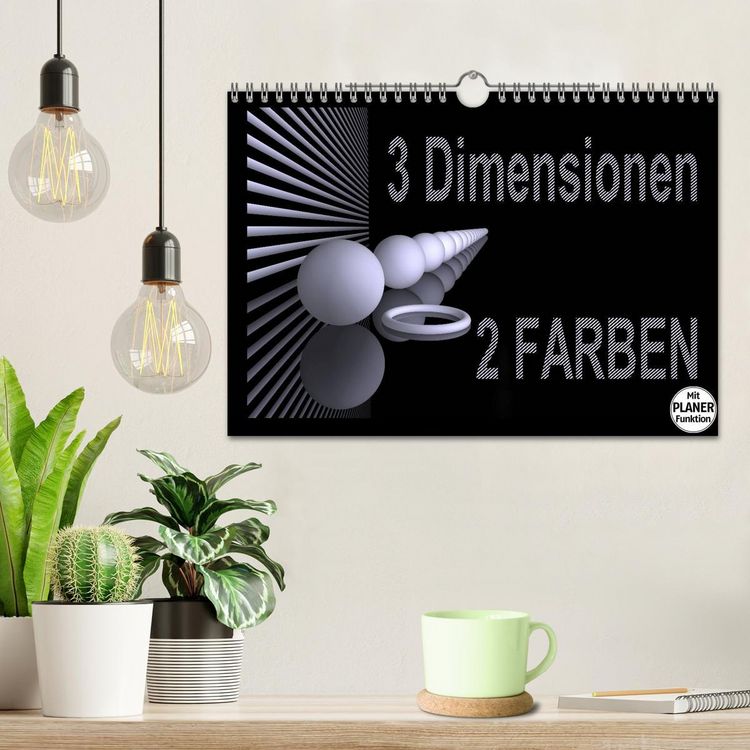 Produktbild: 3 Dimensionen - 2 Farben (Wandkalender 2026 DIN A4 quer), CALVENDO Monatskalender