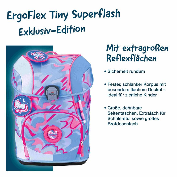 Produktbild: DerDieDas Schulranzen Set ErgoFlex Tiny Superflash, Schulranzen Set, 5tlg, Magic Unicorn