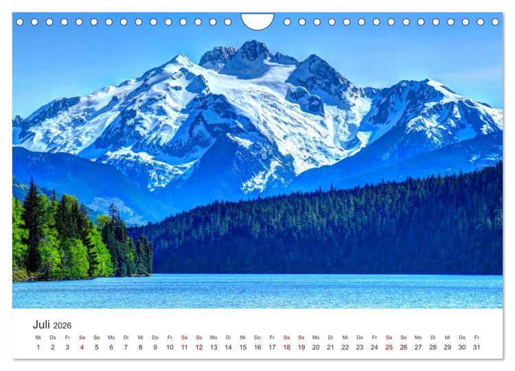 Produktbild: British Columbia - Faszination Kanada (Wandkalender 2026 DIN A4 quer), CALVENDO Monatskalender