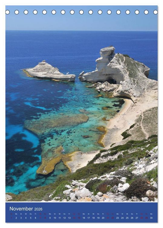 Produktbild: Korsika - Felsen und Meer (Tischkalender 2026 DIN A5 hoch), CALVENDO Monatskalender