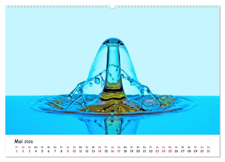 Produktbild: Wassertropfen - Kunstwerke der Natur (hochwertiger Premium Wandkalender 2026 DIN A2 quer), Kunstdruck in Hochglanz