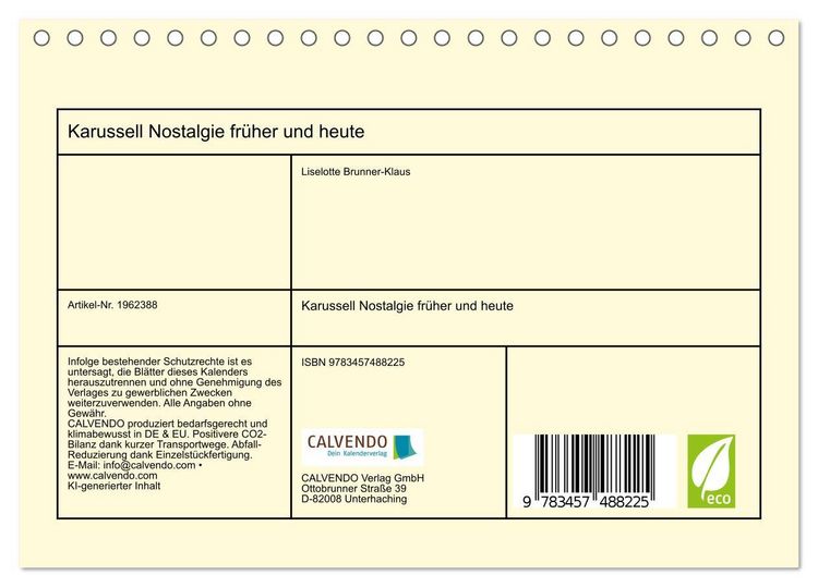 Produktbild: Karussell Nostalgie fr&uuml;her und heute (Tischkalender 2026 DIN A5 quer), CALVENDO Monatskalender