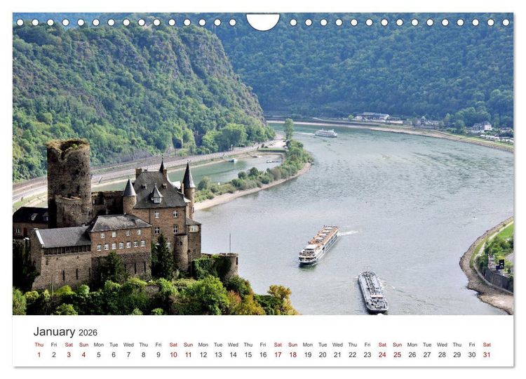 Produktbild: Rhine Valley and Castles (Wall Calendar 2026 DIN A4 landscape), CALVENDO 12 Month Wall Calendar