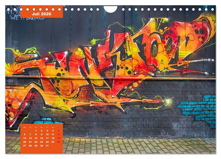 Produktbild: Graffiti (Wandkalender 2026 DIN A4 quer), CALVENDO Monatskalender