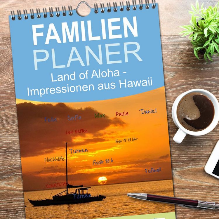 Produktbild: Familienplaner 2026 - Hawaii - Land of Aloha mit 5 Spalten (Wandkalender, 21 x 45 cm) CALVENDO