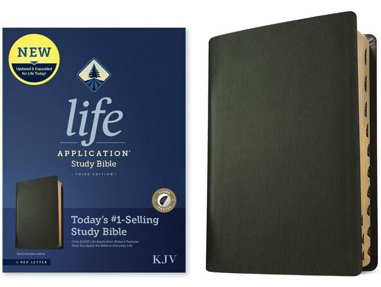 Produktbild: KJV Life Application Study Bible, Third Edition (Genuine Leather, Black, Indexed, Red Letter)