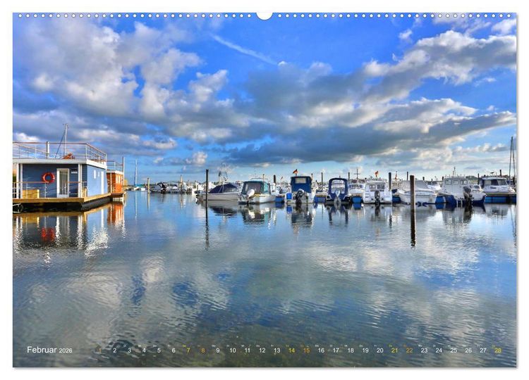 Produktbild: YACHTH&Auml;FEN AN DER OSTSEE (hochwertiger Premium Wandkalender 2026 DIN A2 quer), Kunstdruck in Hochglanz