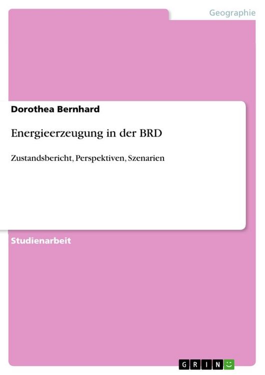 Produktbild: Energieerzeugung in der BRD