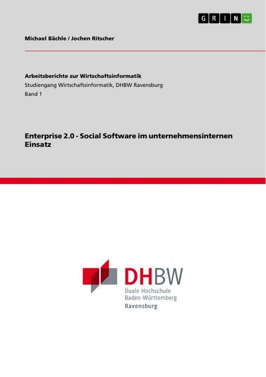 Produktbild: Enterprise 2.0 - Social Software im unternehmensinternen Einsatz