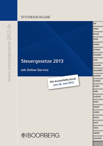 Produktbild: Studienausgabe Steuergesetze 2013