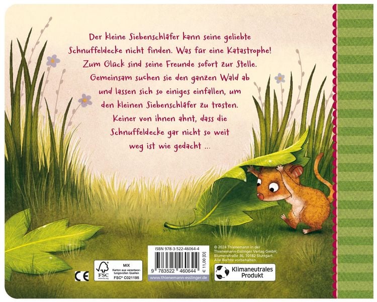 Produktbild: Der kleine Siebenschl&auml;fer 7: Die Geschichte vom kleinen Siebenschl&auml;fer, der seine Schnuffeldecke verloren hatte