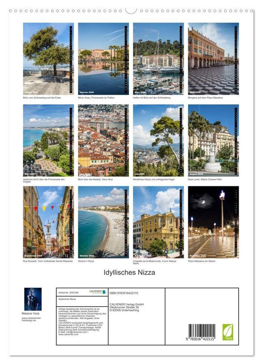 Produktbild: Idyllisches Nizza (hochwertiger Premium Wandkalender 2026 DIN A2 hoch), Kunstdruck in Hochglanz