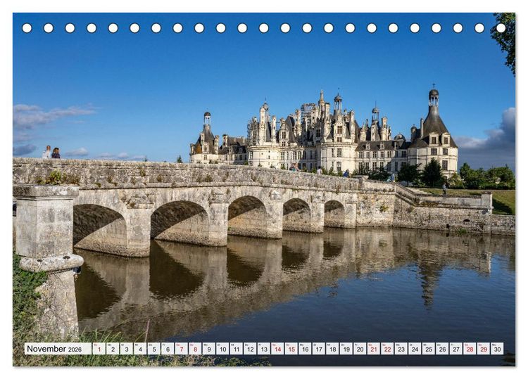 Produktbild: Die Schl&ouml;sser im Tal der Loire (Tischkalender 2026 DIN A5 quer), CALVENDO Monatskalender
