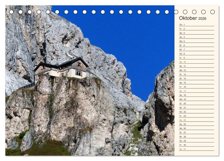 Produktbild: Weltnaturerbe DOLOMITEN (Tischkalender 2026 DIN A5 quer), CALVENDO Monatskalender
