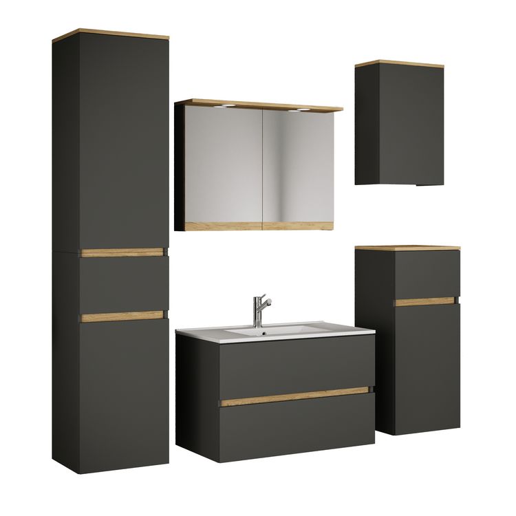 Produktbild: 6 tlg. Badm&ouml;bel-Set mit Waschbecken Cosila-I 81 cm