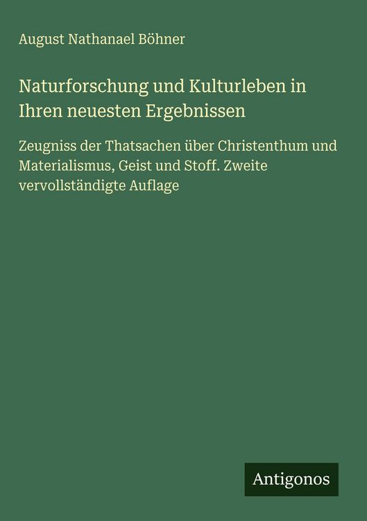 Produktbild: Naturforschung und Kulturleben in Ihren neuesten Ergebnissen