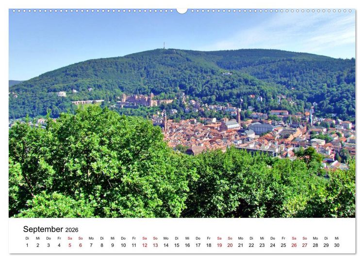 Produktbild: Heidelberg - Heiligenberg und Philosophenweg (Wandkalender 2026 DIN A2 quer), CALVENDO Monatskalender