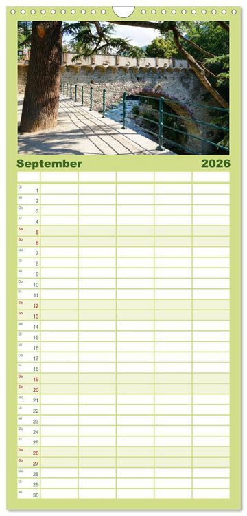 Produktbild: Familienplaner 2026 - Spaziergang in Meran mit 5 Spalten (Wandkalender, 21 x 45 cm) CALVENDO